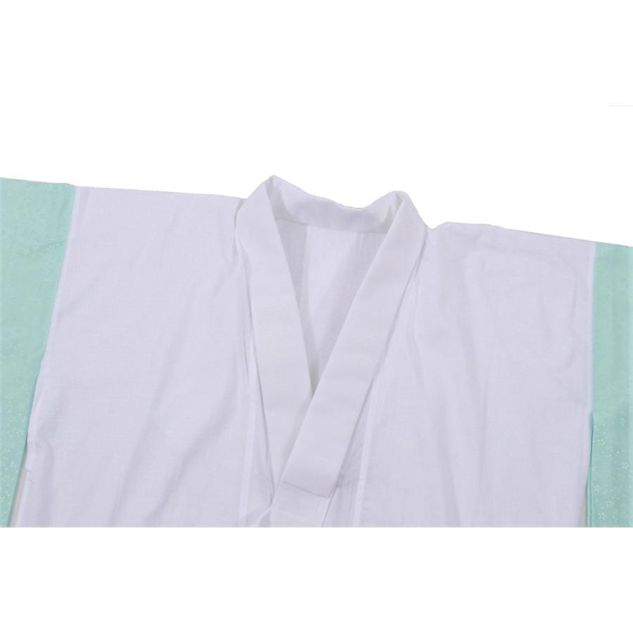 受注生産】選べる袖丈(58～70㎝)ファスナー衿半襦袢「水色に小桜の地