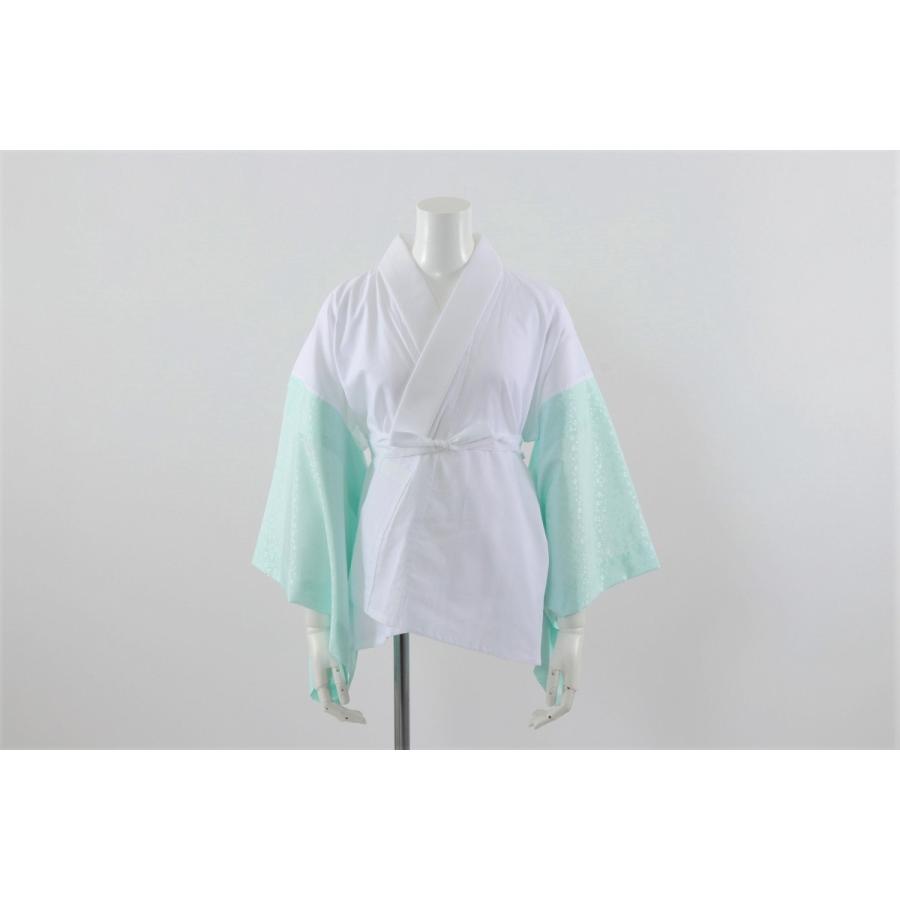 受注生産】選べる袖丈(58～70㎝)ファスナー衿半襦袢「水色に小桜の地