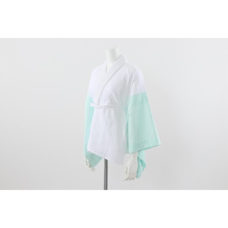 受注生産】選べる袖丈(58～70㎝)ファスナー衿半襦袢「水色に小桜の地