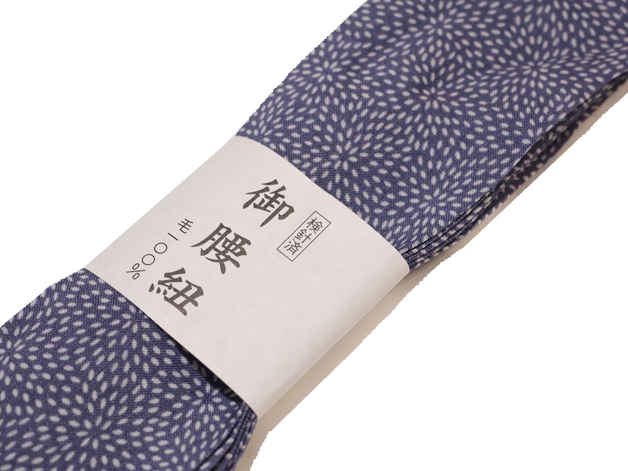 モスリン腰紐「グレー色の地に薄グレー色のむじな菊」 | 和装着付け