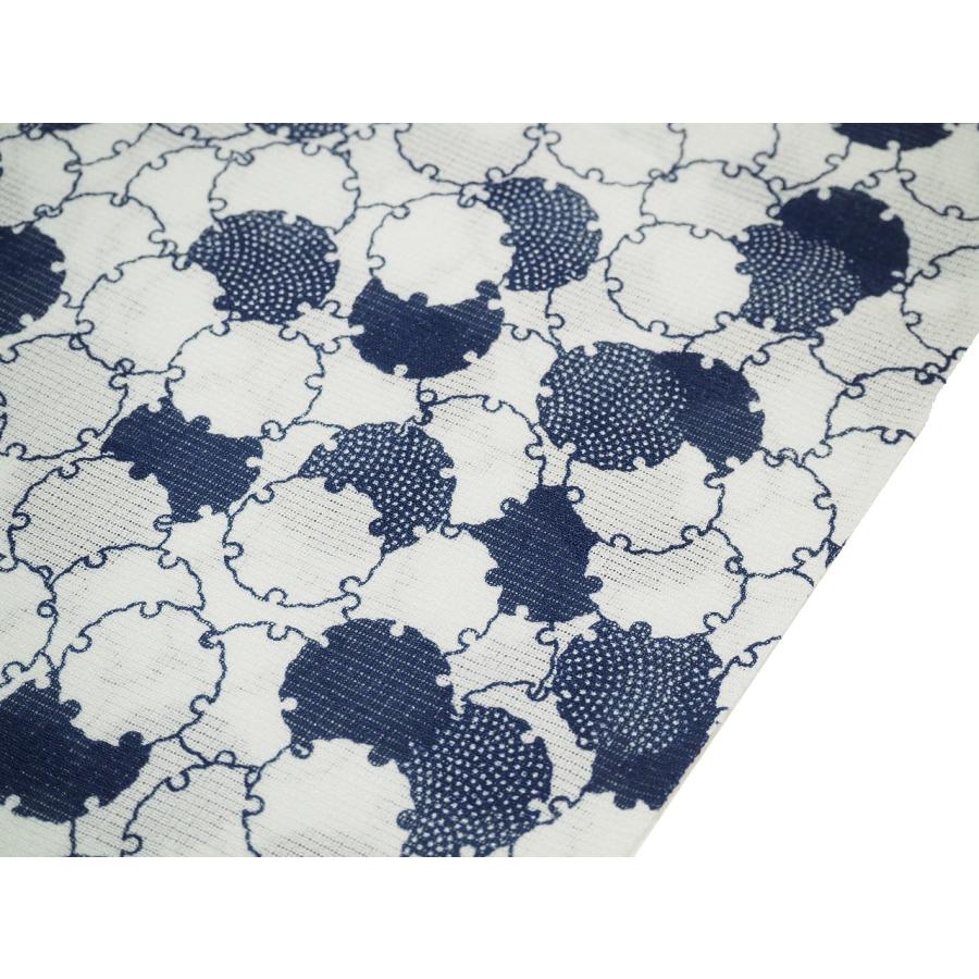 夏物正絹帯揚げ「淡い水色の地に紺色の雪輪模様」 | 帯あげ,帯揚げ