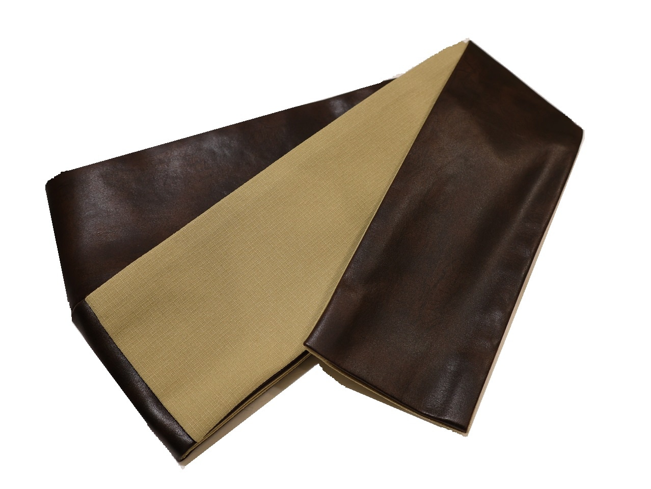レザー風ポリエステル角帯「こげ茶色/ベージュ色」 | 帯,帯(角帯