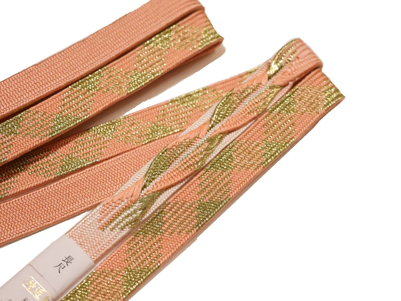 正絹　辻ヶ花6点セット　絞り染め　金通し撒き糊　瑞々しいサーモンピンク　トール 正絹 辻ヶ花6点セット 絞り染め 金通し撒き糊 瑞々しいサーモン