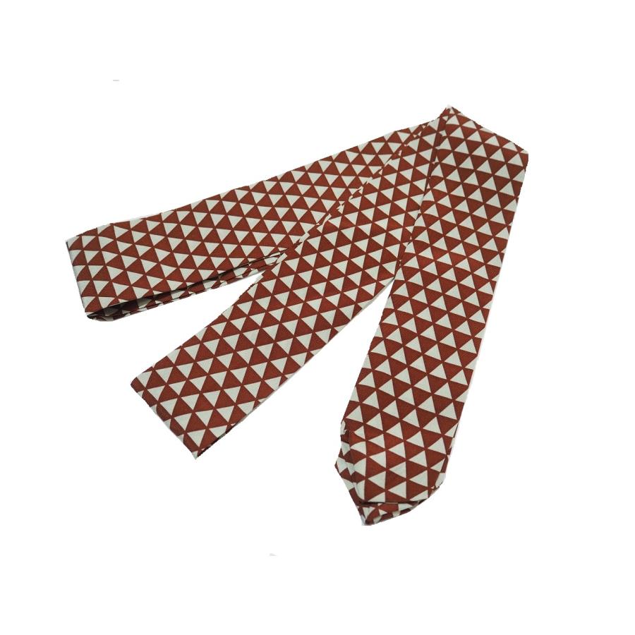 正絹腰紐「エンジ色と薄クリーム色の鱗模様」 | 和装着付け小物