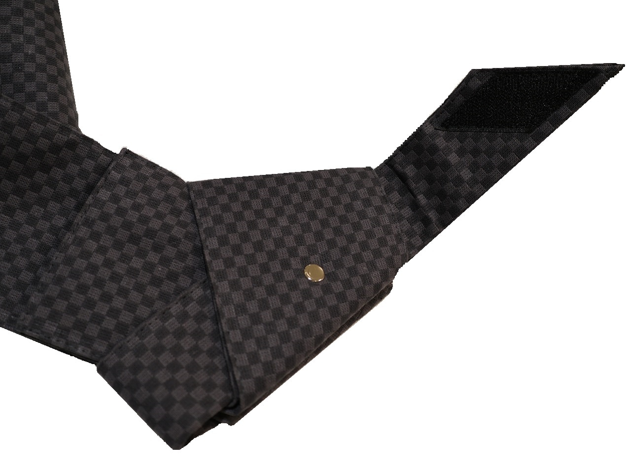 ワンタッチ角帯「濃いグレー色の地に細かな市松模様」 | 帯,帯(角帯