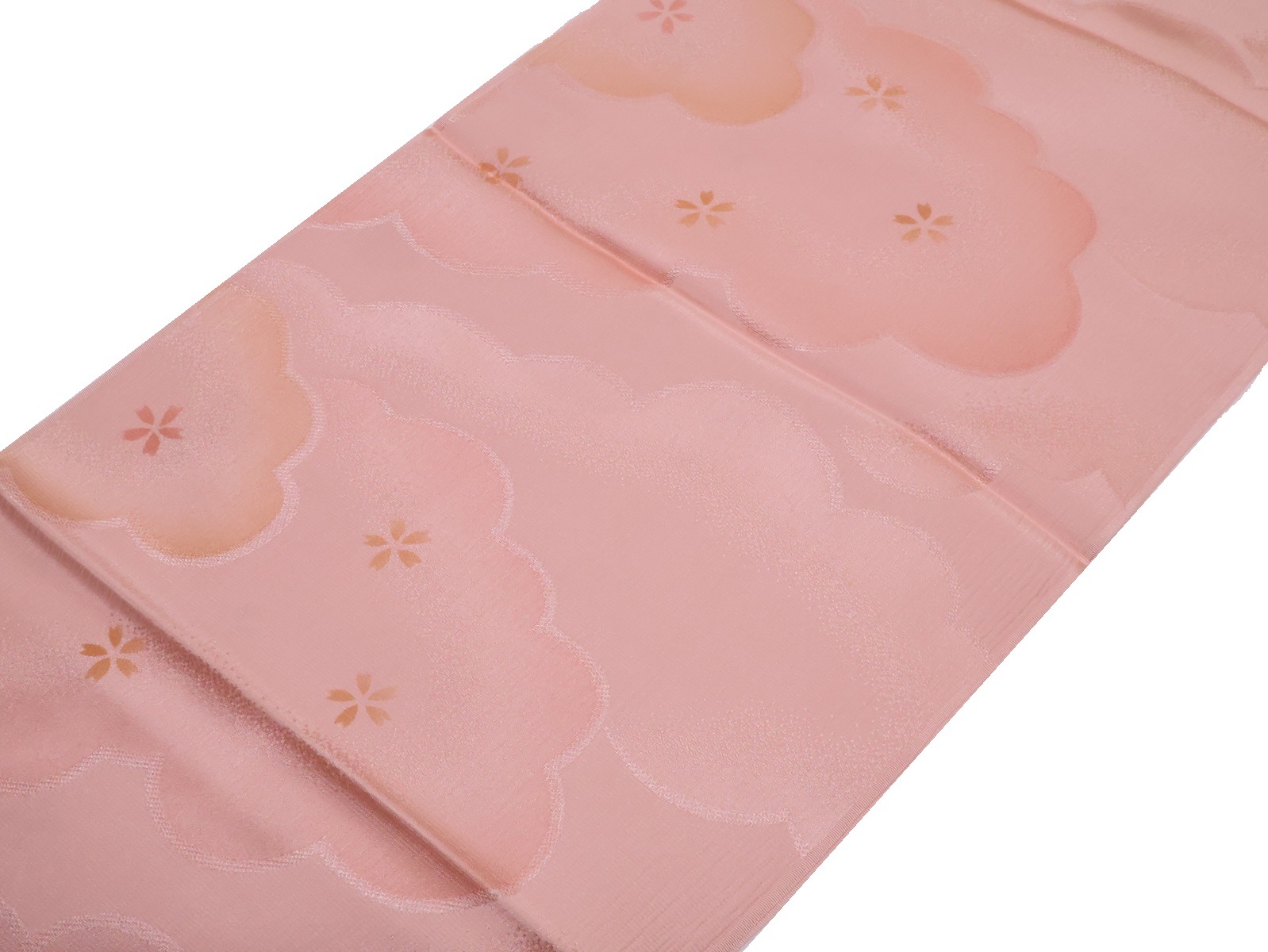 正絹帯揚げ「落ち着いたピンク色に雲の模様」 | 帯あげ,帯揚げ(普段着