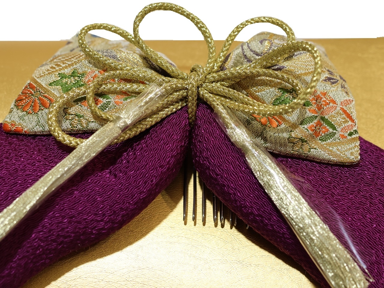 ご確認用になります。金襴リボン　髪飾り リボン髪飾り「紫色と小紋柄の金襴のリボン」 | 髪飾り,髪飾り | 新宿