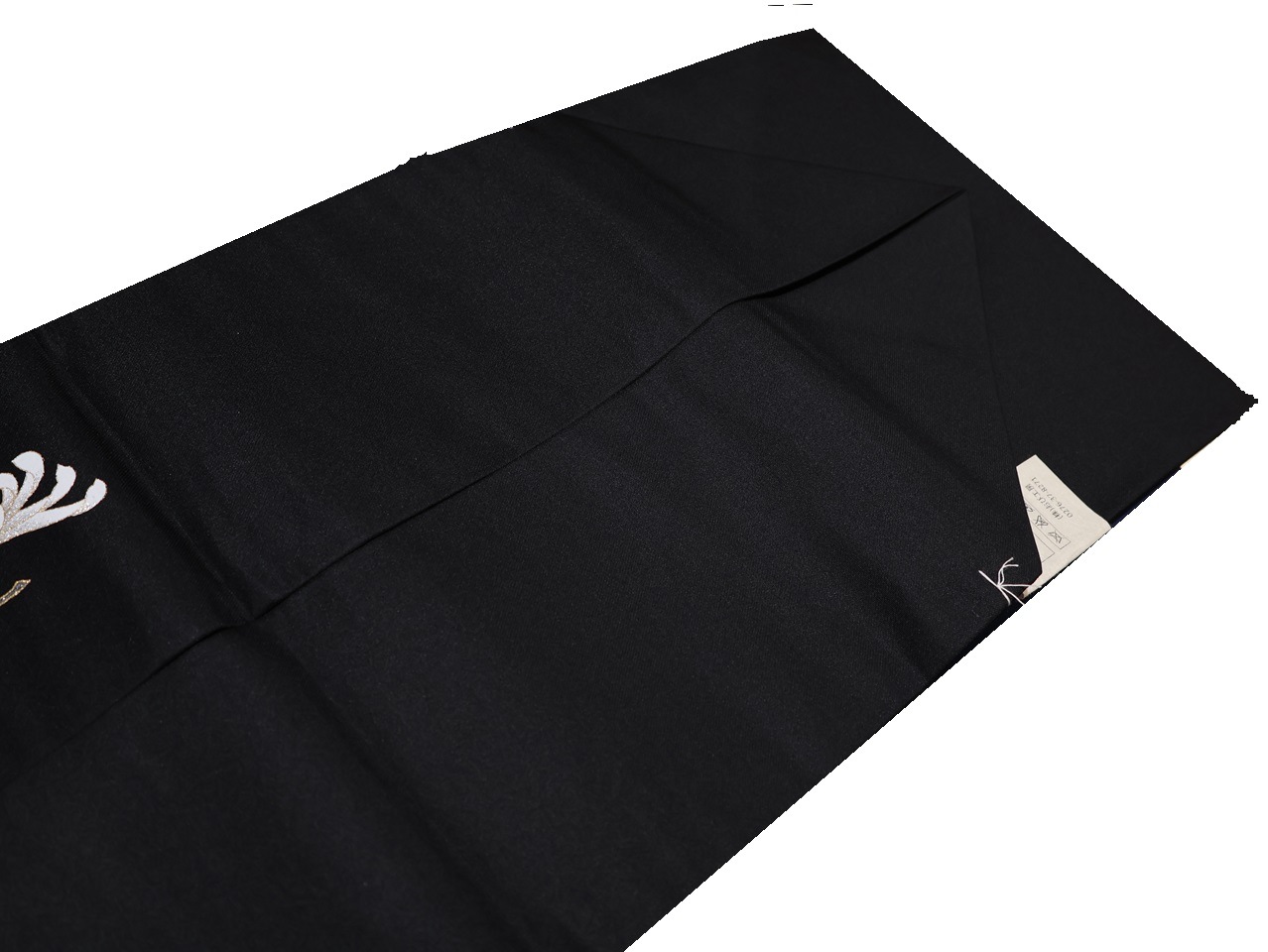 新品 高級綿麻 乱菊 生成り 黒 粋な古典柄 見えない縫製 お