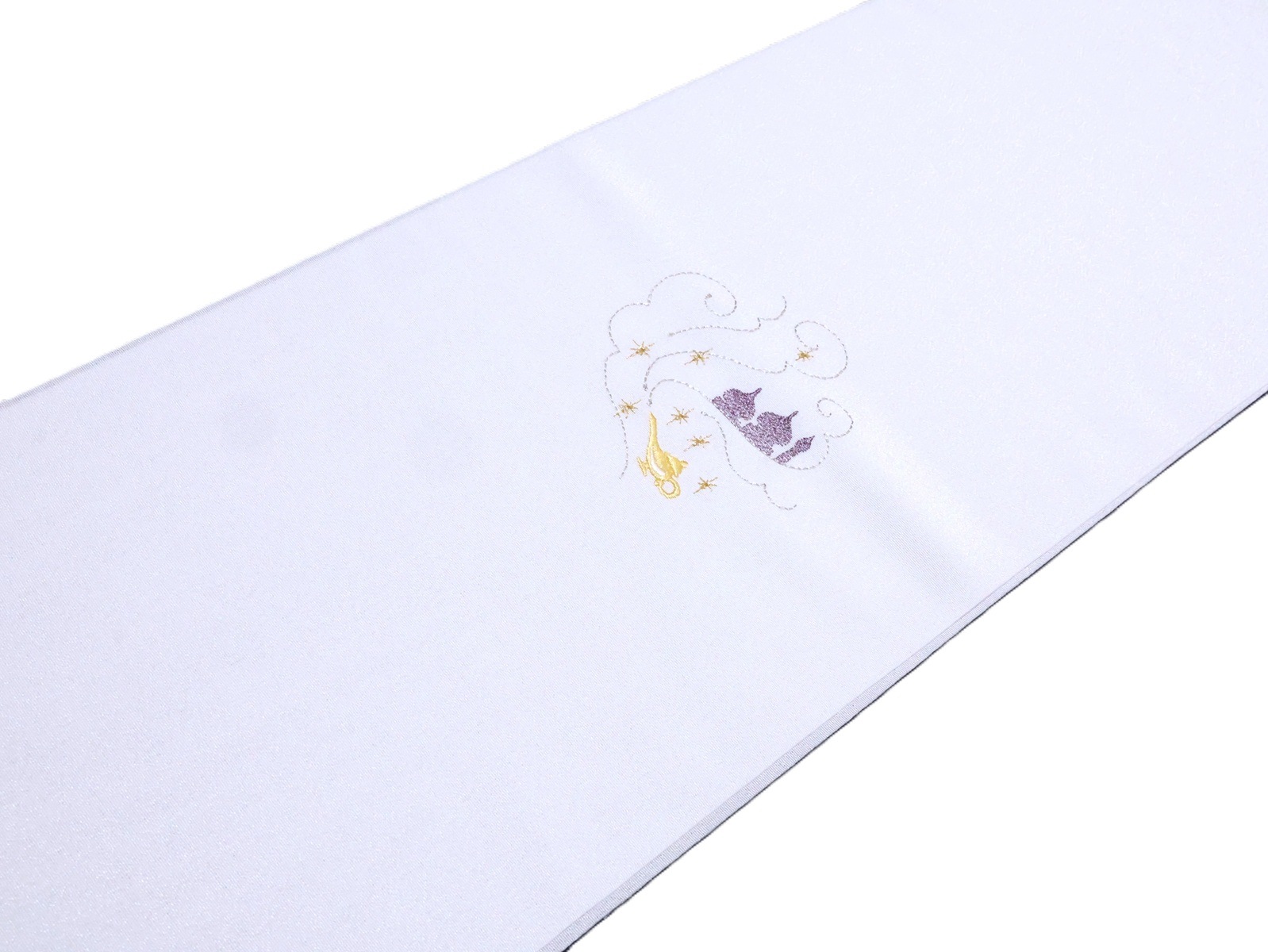 刺繍半衿「白色の地に魔法のランプの刺繍」 | 半衿、伊達衿,半衿(刺繍