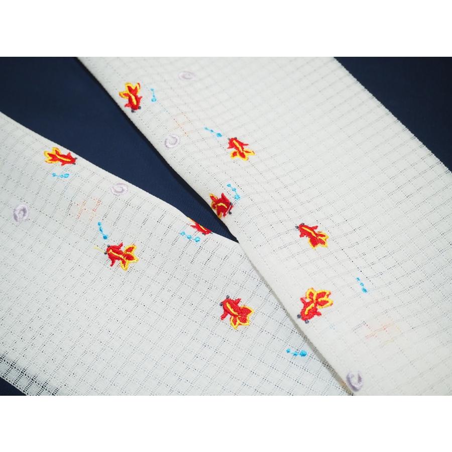 Amazon.co.jp: 夏 絽 正絹 刺繍半衿 桔梗 半襟 手刺繍 日本製衿