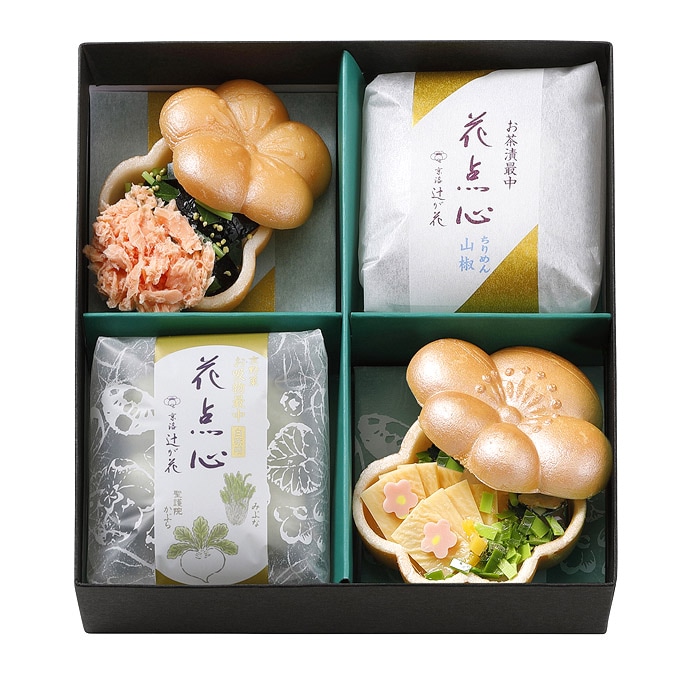 お茶漬最中 お吸い物最中セット 化粧箱 4個入り 商品購入ページ 京洛 辻が花