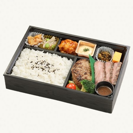 特製ステーキ&ハンバーグ弁当│ロケ弁GP1位塚田農場おべんとラボ