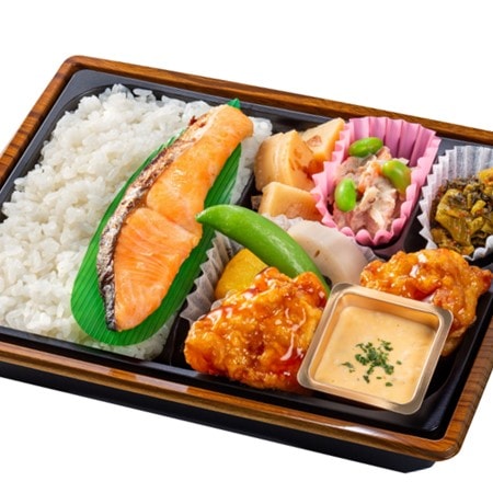 幕の内弁当塚だまタルタル若鶏のチキン南蛮と塩鮭の幕ノ内弁当｜つか弁