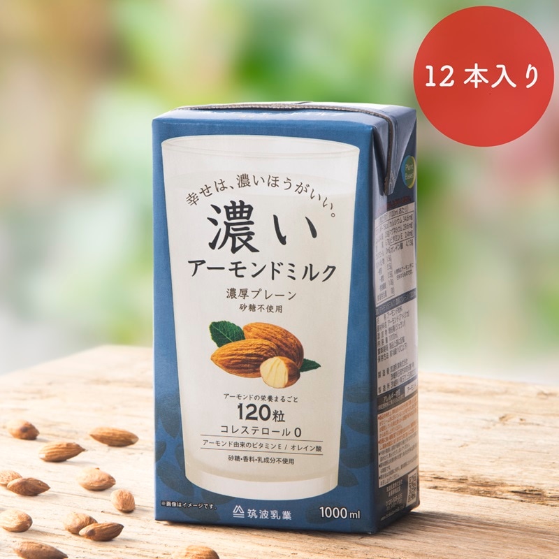 【冷蔵品】濃いアーモンドミルク 濃厚プレーン 1000ml×12本/ケース