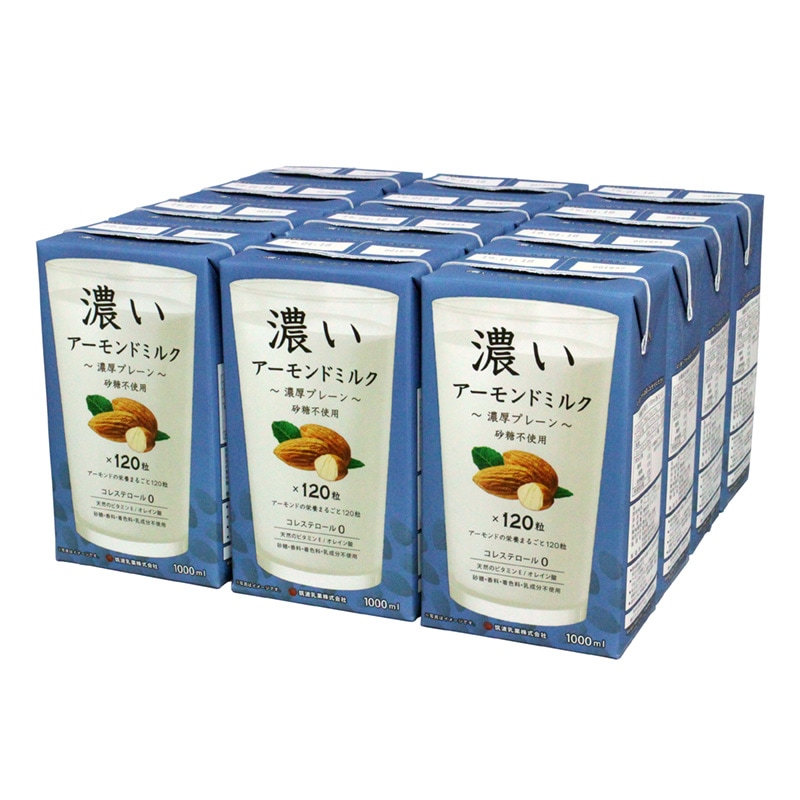 【冷蔵品】濃いアーモンドミルク 濃厚プレーン 1000ml×12本/ケース