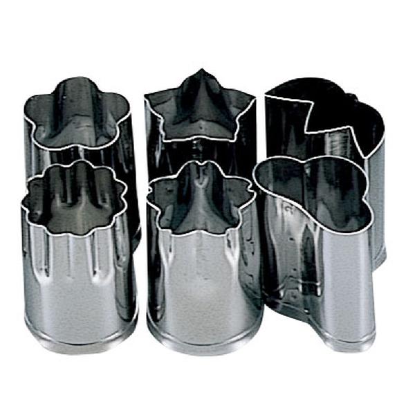 にちにち道具 ステンレス 野菜抜き型 6個セット 小 ケース付 527