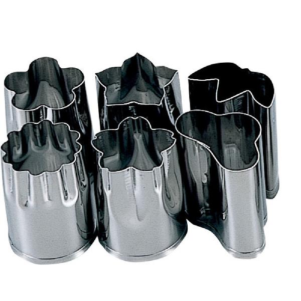 にちにち道具 ステンレス 野菜抜き型 6個セット 大 ケース付 526