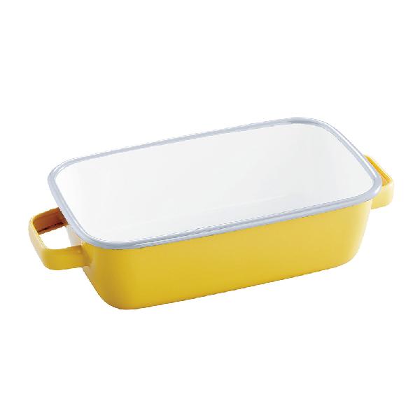 サンロクゴメソッド 365methods 富士ホーロー ホーローオーブンディッシュ レクタングル（蓋付き） イエローxライトグレー YY-HB.Y