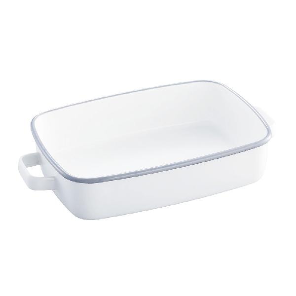 サンロクゴメソッド 365methods 富士ホーロー ホーローオーブンディッシュ 浅型 M（蓋付き） ホワイトxライトグレー YY-HM.W