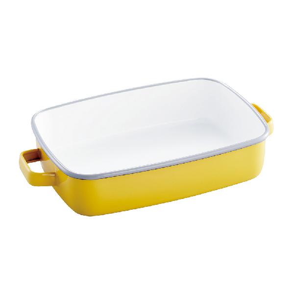 サンロクゴメソッド 365methods 富士ホーロー ホーローオーブンディッシュ 浅型 M（蓋付き） イエローxライトグレー YY-HM.Y