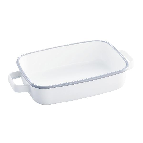 サンロクゴメソッド 365methods 富士ホーロー ホーローオーブンディッシュ 浅型 S（蓋付き） ホワイトxライトグレー YY-HS.W