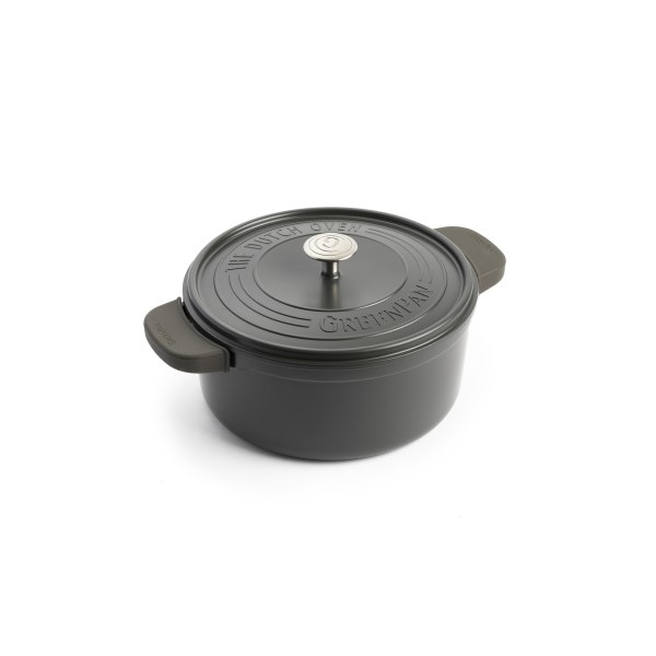 グリーンパン GREENPAN フェザーウェイト･ココット ラウンド 22cm グレイ CC002457-001