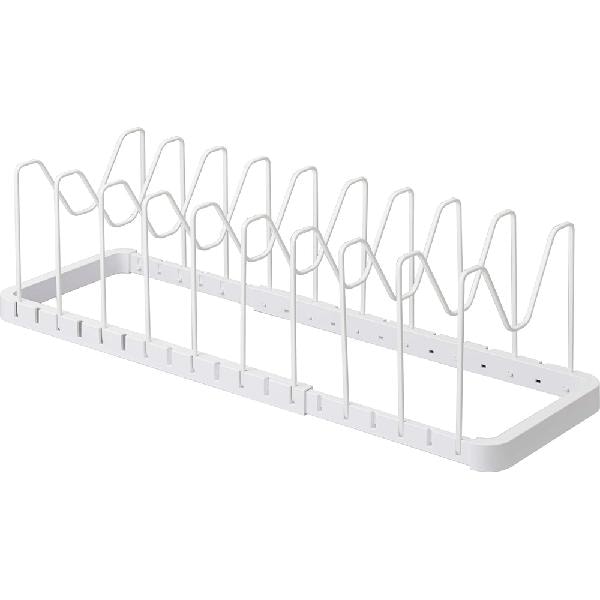 山崎実業 タワー tower シンク下 伸縮鍋蓋&フライパンスタンド ホワイト 3840