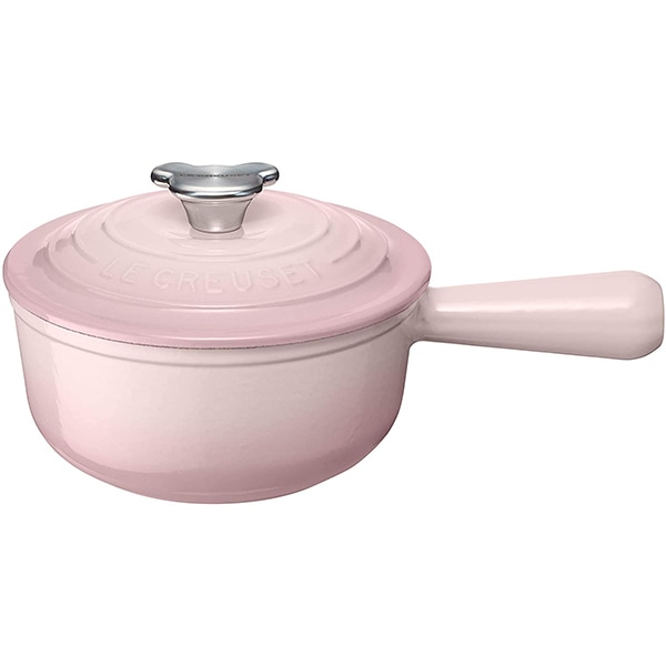 ル・クルーゼ　ミモザ　ソースパン　片手鍋　16cm ベアーつまみ ル・クルーゼ LE CREUSET ソースパン 16cm ベアーツマミ シェルピンク