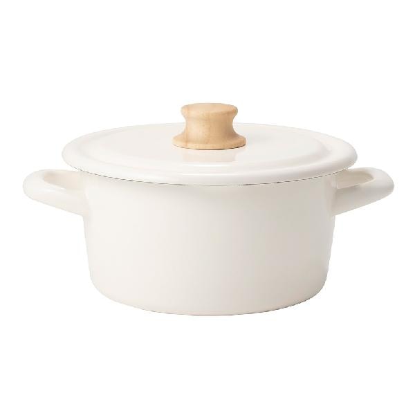 【お取り寄せ】富士ホーロー コットン Cotton 18cmキャセロール ホワイト  CTN-18W.W