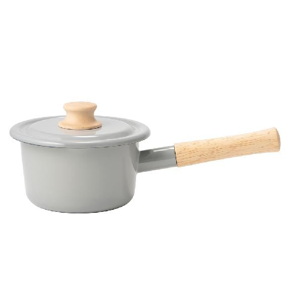 【お取り寄せ】富士ホーロー コットン Cotton 14cmミルクパン ライトグレー  CTN-14M.LG