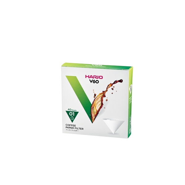 ハリオ HARIO V60用ペーパーフィルター酸素漂白01 40枚 VCF-01-40W