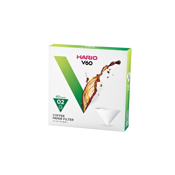 ハリオ HARIO V60用ペーパーフィルター酸素漂白02 40枚 VCF-02-40W