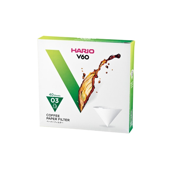 ハリオ HARIO V60用ペーパーフィルター酸素漂白03 40枚 VCF-03-40W