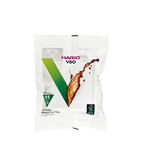 ハリオ HARIO V60用ペーパーフィルター酸素漂白01 100枚 VCF-01-100W