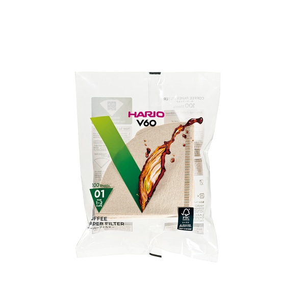 ハリオ HARIO V60用ペーパーフィルターみさらし01 100枚 VCF-01-100M