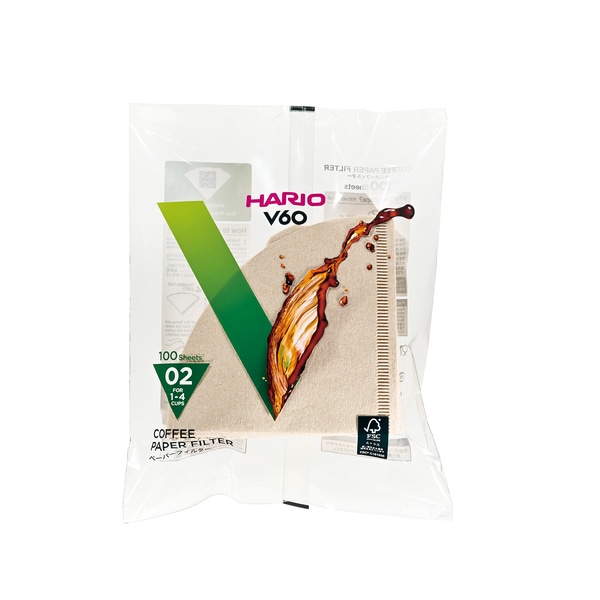 ハリオ HARIO V60用ペーパーフィルターみさらし02 100枚 VCF-02-100M