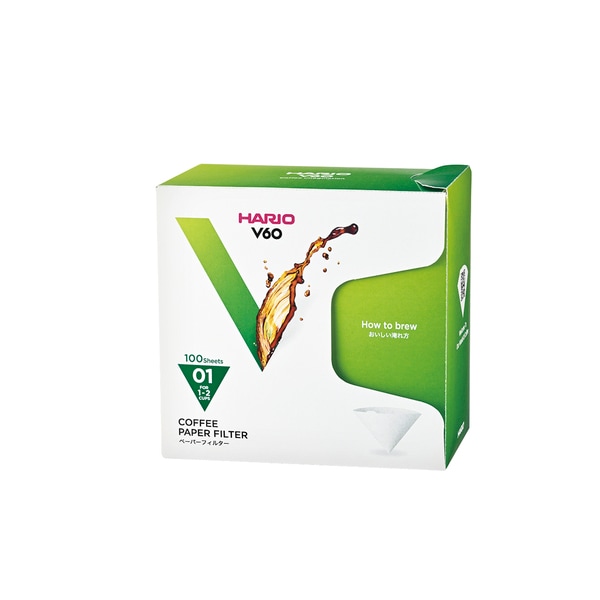 ハリオ HARIO V60用ペーパーフィルター 酸素漂白01 100枚 箱入り VCF-01-100WK