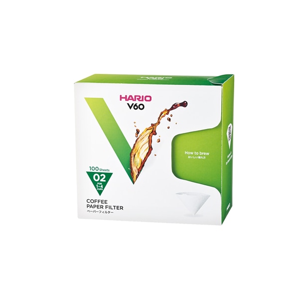 ハリオ HARIO V60用ペーパーフィルター 酸素漂白02 100枚 箱入り VCF-02-100WK
