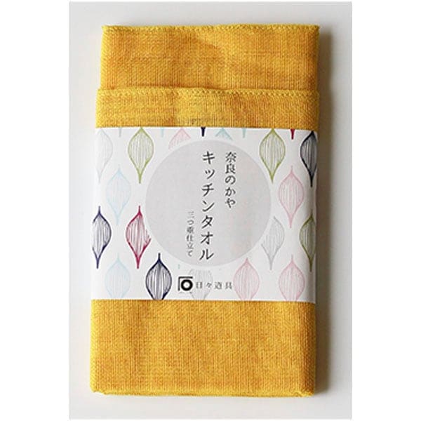 日々道具 ニチニチドウグ かやのキッチンタオル 山吹