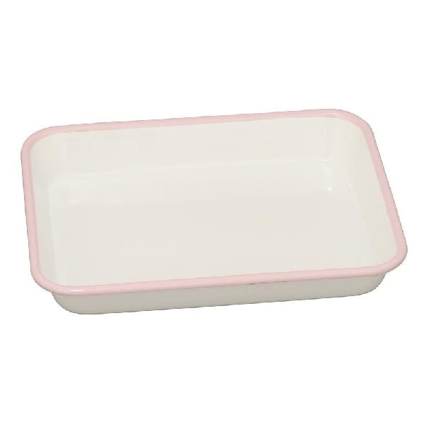 野田琺瑯 ホーローバット 21取 ピンク(フチ) VA-21P | 卸・問屋