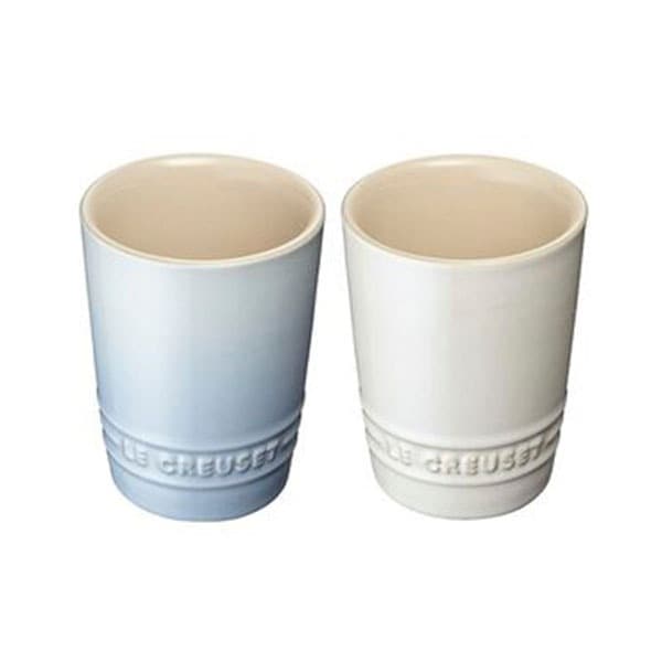 ル・クルーゼ LE CREUSET ニューブライダル New Bridal ペア・ショート・タンブラー コースタルブルー&ホワイトラスター 91037800658060