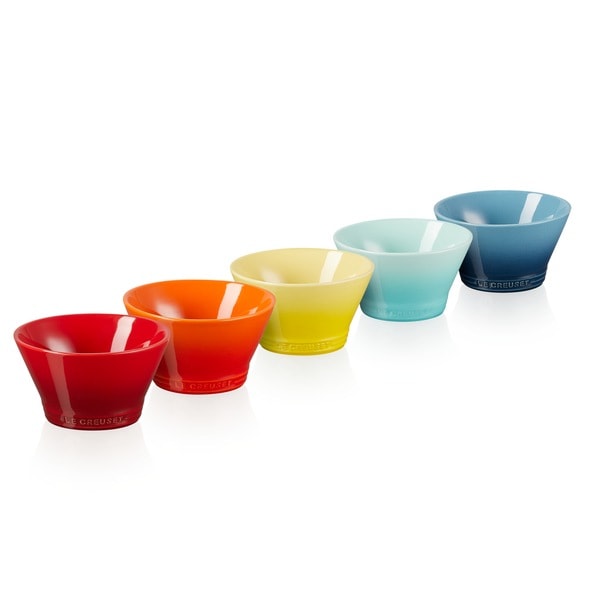 未使用】ル・クルーゼ オーバル サービング ボールセット（5枚入り