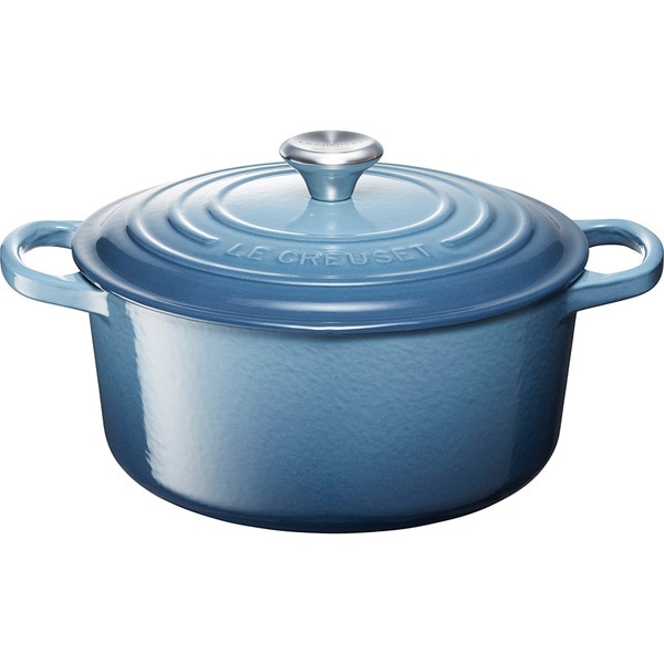 ル・クルーゼ LE CREUSET New Core シグニチャー ココット・ロンド 22cm (BM) マリンブルー 21177225360430