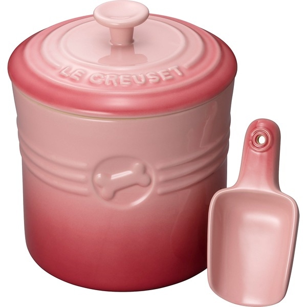 ル・クルーゼ LE CREUSET Pets ペットフード・コンテナー(スクープ付き) ナチュラルピンク 61402172270038