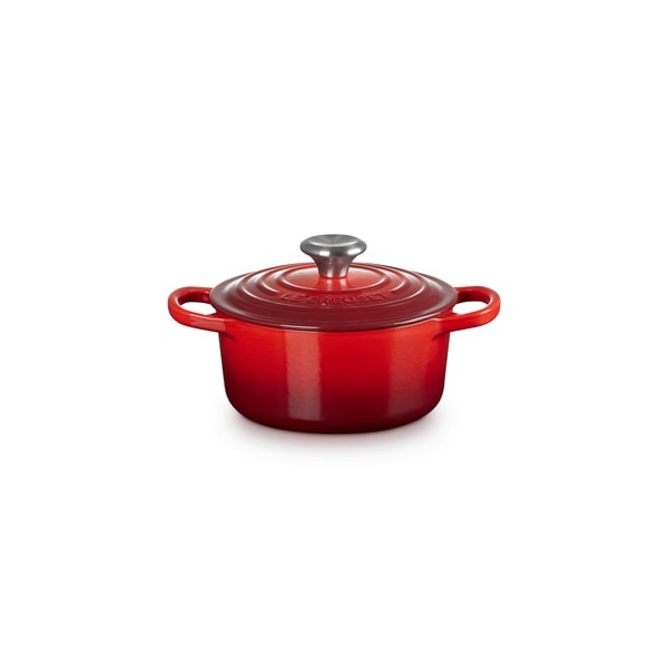 ル・クルーゼ LE CREUSET シグニチャー ココット・ロンド 16cm チェリーレッド (SSツマミ) 21177160602430