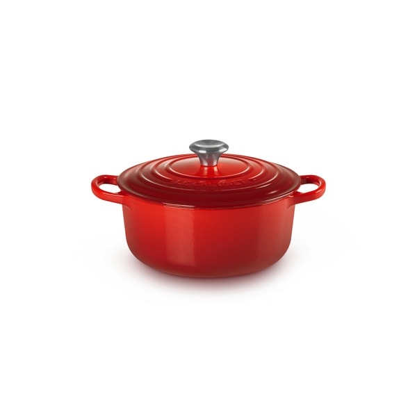 ル・クルーゼ LE CREUSET シグニチャー ココット・ロンド 20cm チェリーレッド (SSツマミ) 21177200602430