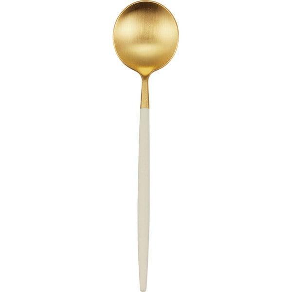 クチポール Cutipol ゴア GOA ホワイト デザートスプーン ゴールド GO.08WGB
