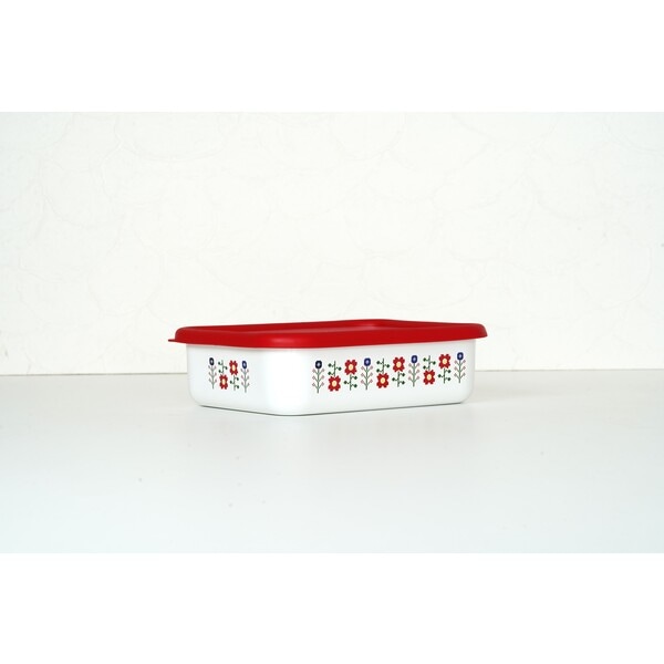 【お取り寄せ】富士ホーロー ミーサ 浅型角容器L レッド MY-L.R