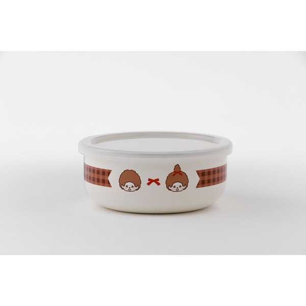【お取り寄せ】富士ホーロー モンチッチチェック 丸型容器14cm MNC-14CF
