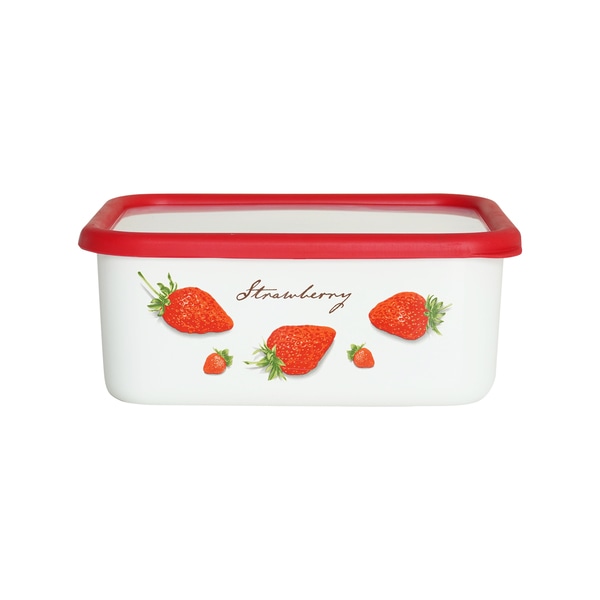 富士ホーロー ストロベリー 深型角容器L STB-DL